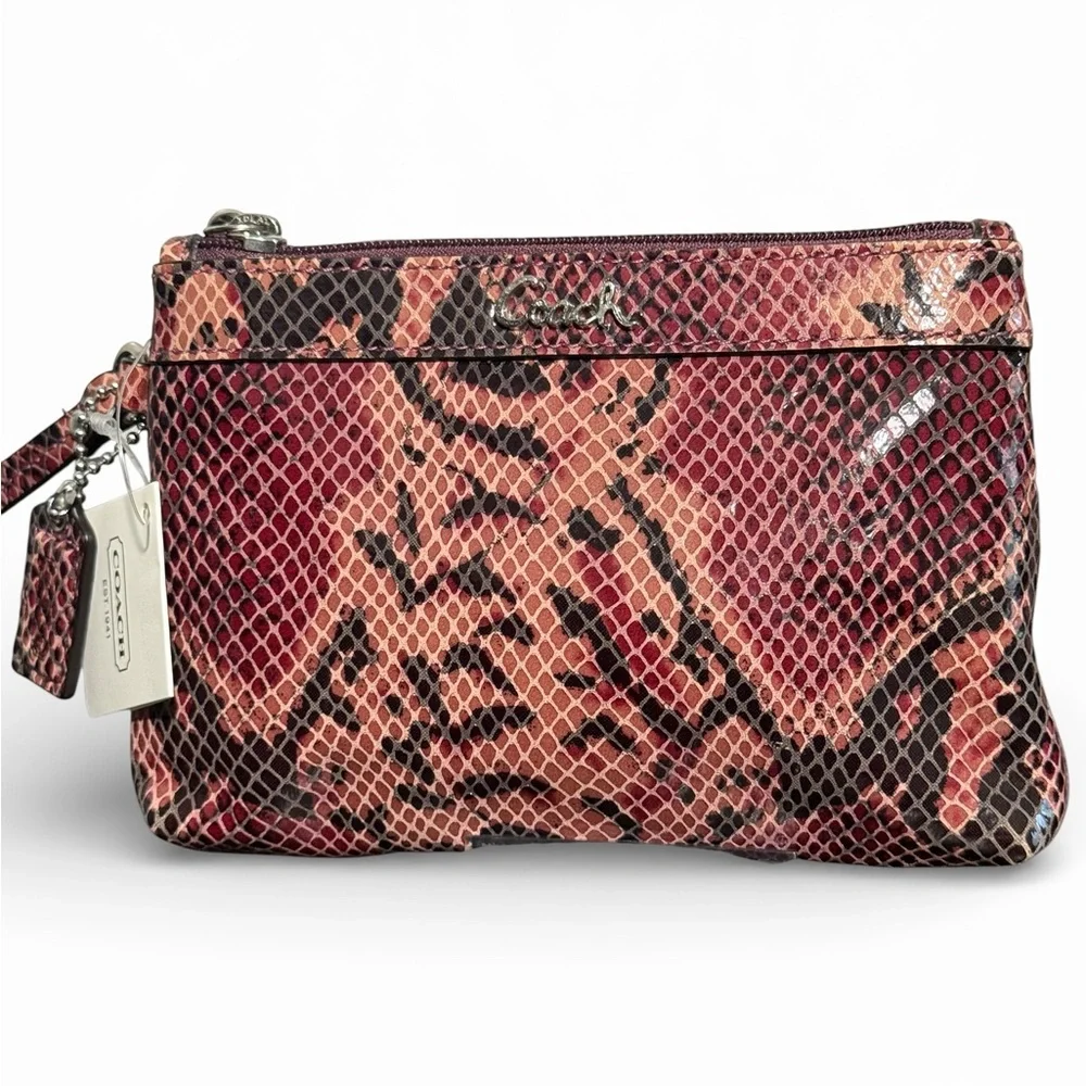 Coach Soho Embossed Python Wristlet - Picture 1 of 6